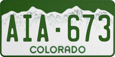 CO license plate AIA673