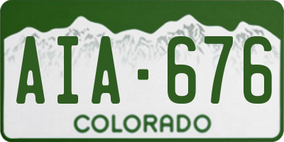 CO license plate AIA676