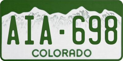 CO license plate AIA698