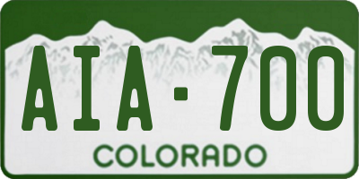 CO license plate AIA700