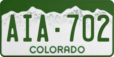 CO license plate AIA702