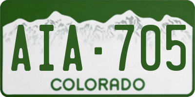 CO license plate AIA705