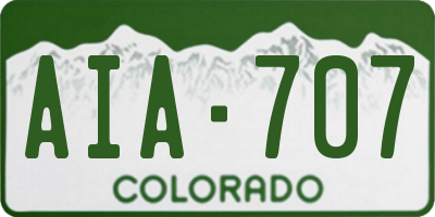 CO license plate AIA707