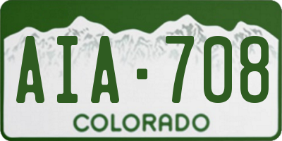 CO license plate AIA708