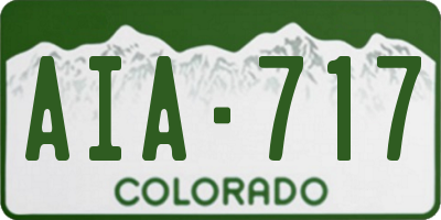 CO license plate AIA717