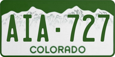 CO license plate AIA727