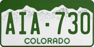 CO license plate AIA730
