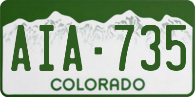 CO license plate AIA735