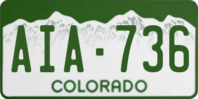 CO license plate AIA736