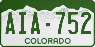 CO license plate AIA752