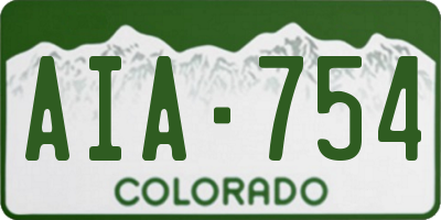 CO license plate AIA754