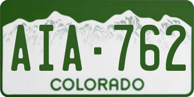 CO license plate AIA762