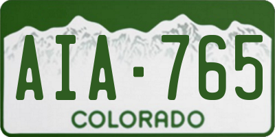 CO license plate AIA765