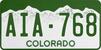CO license plate AIA768
