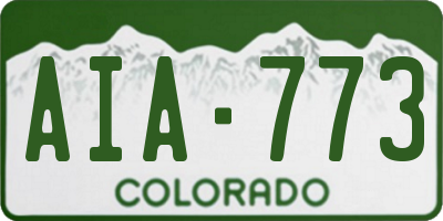CO license plate AIA773