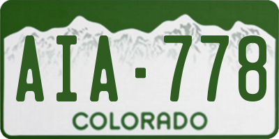 CO license plate AIA778