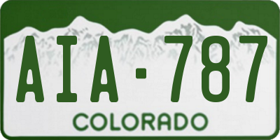 CO license plate AIA787