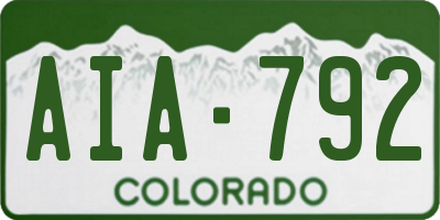 CO license plate AIA792