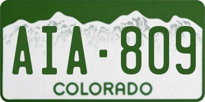 CO license plate AIA809
