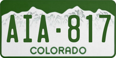 CO license plate AIA817