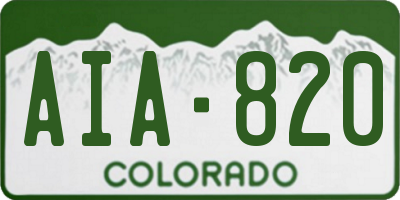 CO license plate AIA820