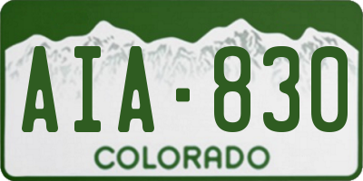 CO license plate AIA830
