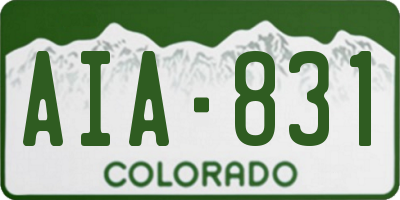 CO license plate AIA831