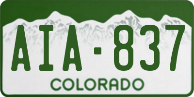 CO license plate AIA837