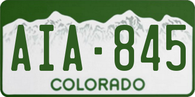 CO license plate AIA845