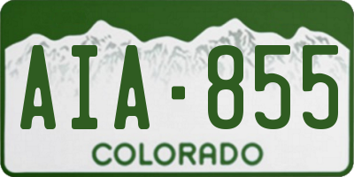 CO license plate AIA855
