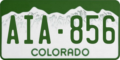 CO license plate AIA856