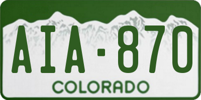 CO license plate AIA870