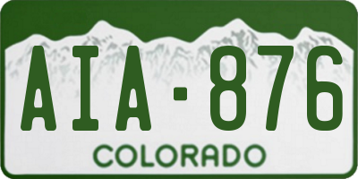 CO license plate AIA876