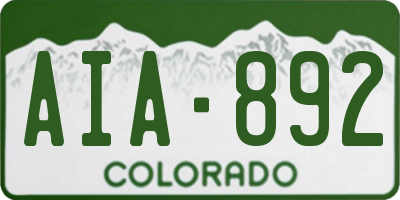 CO license plate AIA892