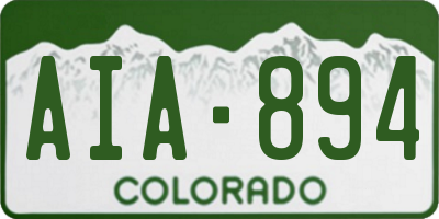 CO license plate AIA894