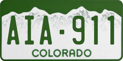CO license plate AIA911