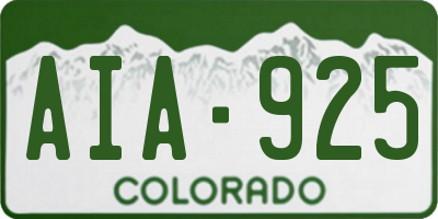 CO license plate AIA925