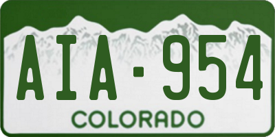 CO license plate AIA954
