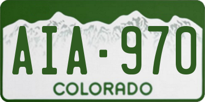 CO license plate AIA970