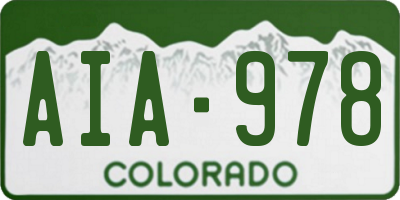 CO license plate AIA978