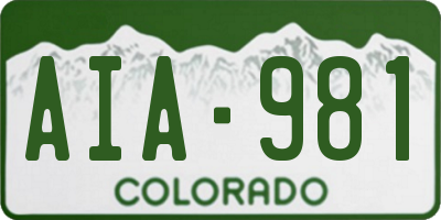 CO license plate AIA981