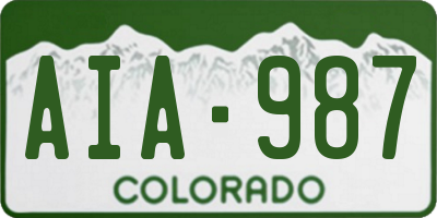 CO license plate AIA987
