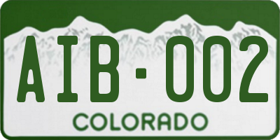CO license plate AIB002
