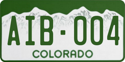 CO license plate AIB004
