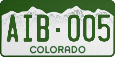 CO license plate AIB005