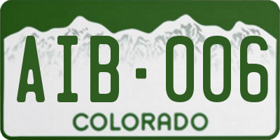 CO license plate AIB006