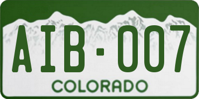 CO license plate AIB007