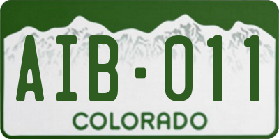 CO license plate AIB011