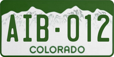 CO license plate AIB012