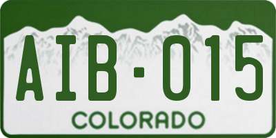 CO license plate AIB015